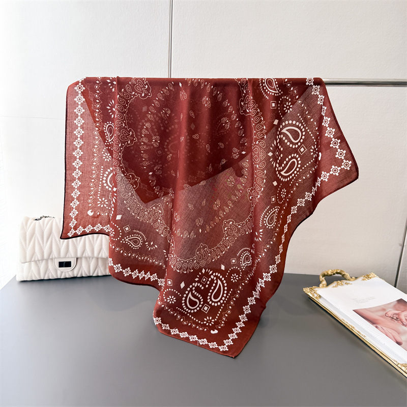 Pure Cotton Women Scarf Square - Bandana Cotton ulasan dan harga