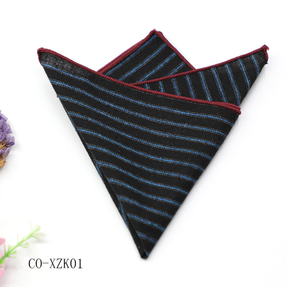 Solid Striped Brown Pocket Squ - Handkerchief Cotton Men ulasan dan harga