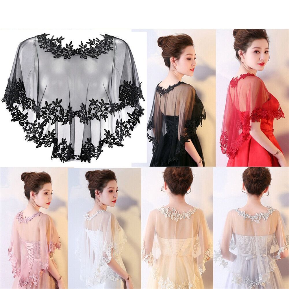 Fashion Lace Short Sleeve Shru - Stole Wedding Shawl ulasan dan harga