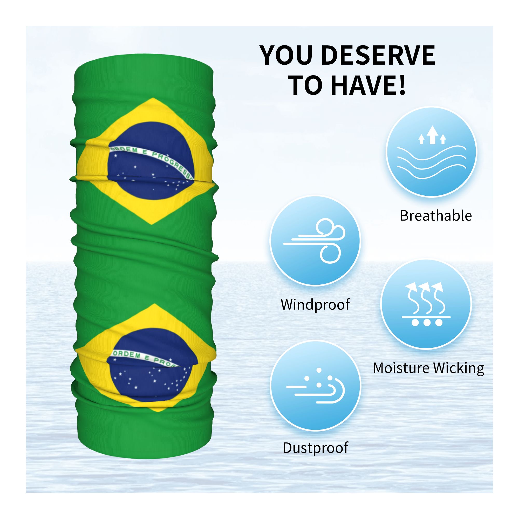 Custom Brazil Flag Bandana Nec - Neck Warmer Tube ulasan dan harga