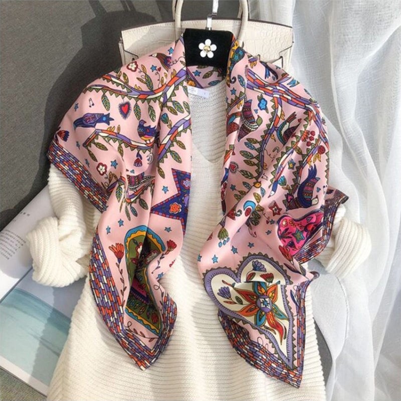 2024 90*90cm Square Scarf Twil - Bandana Cotton ulasan dan harga