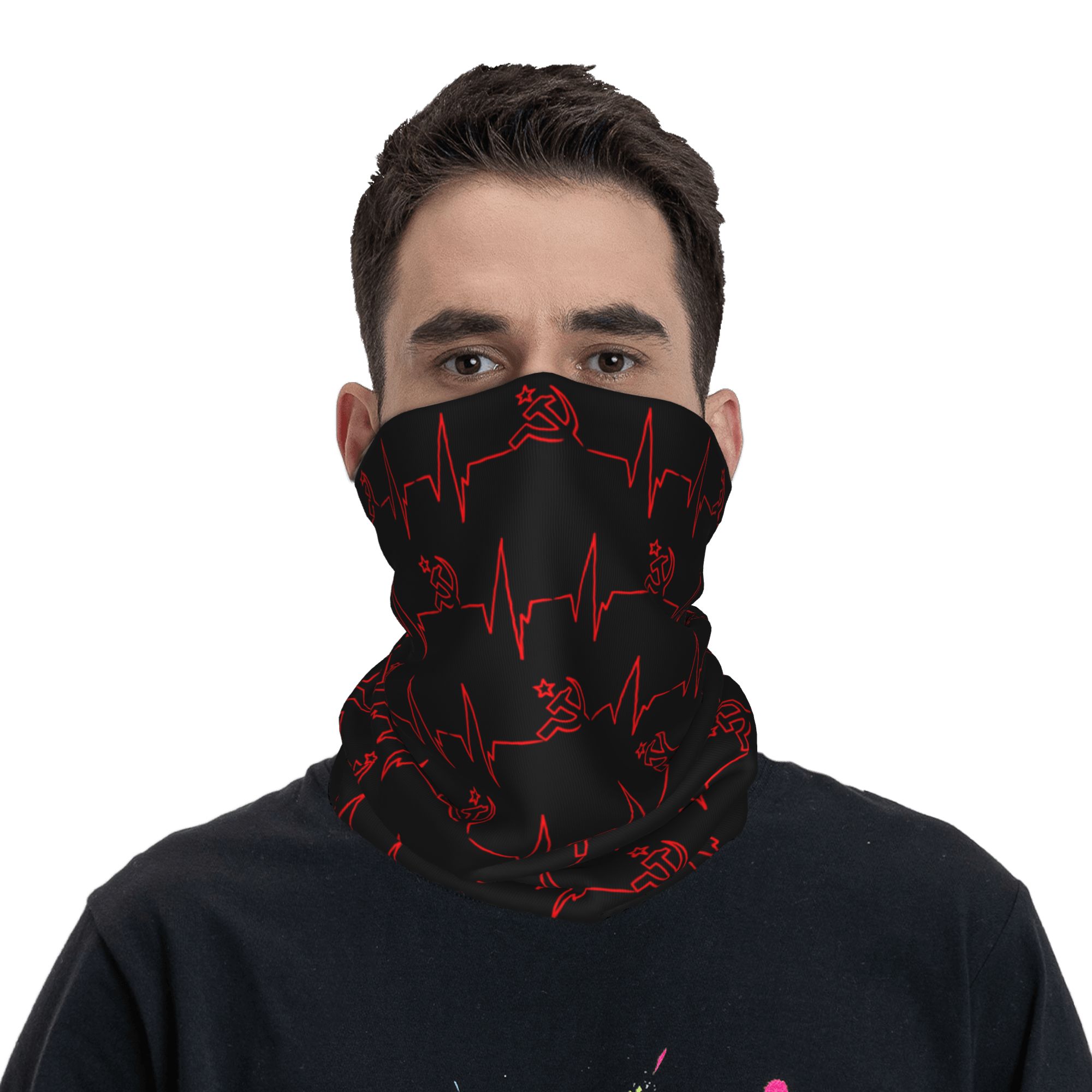 Custom Heartbeat Russian Flag  - Neck Warmer Tube ulasan dan harga