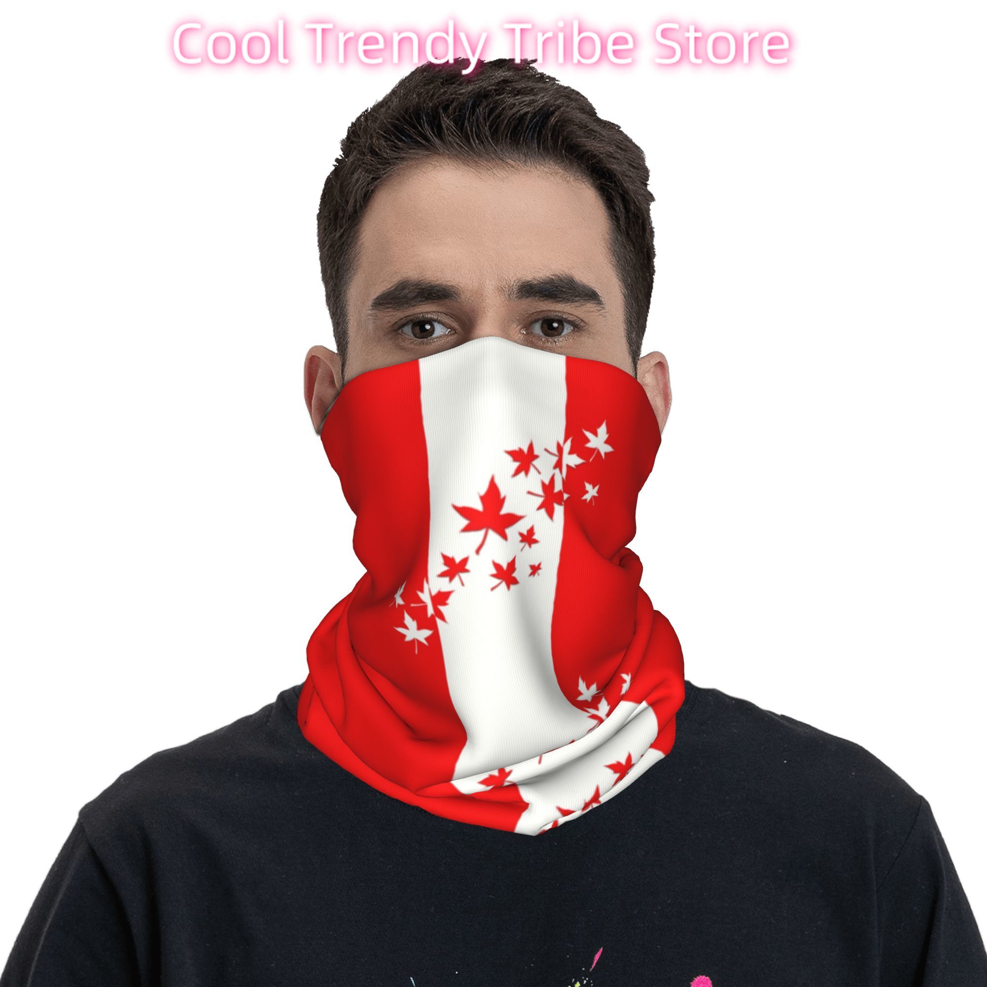 Custom Maple Leaf Canada Flag  - Neck Warmer Tube ulasan dan harga