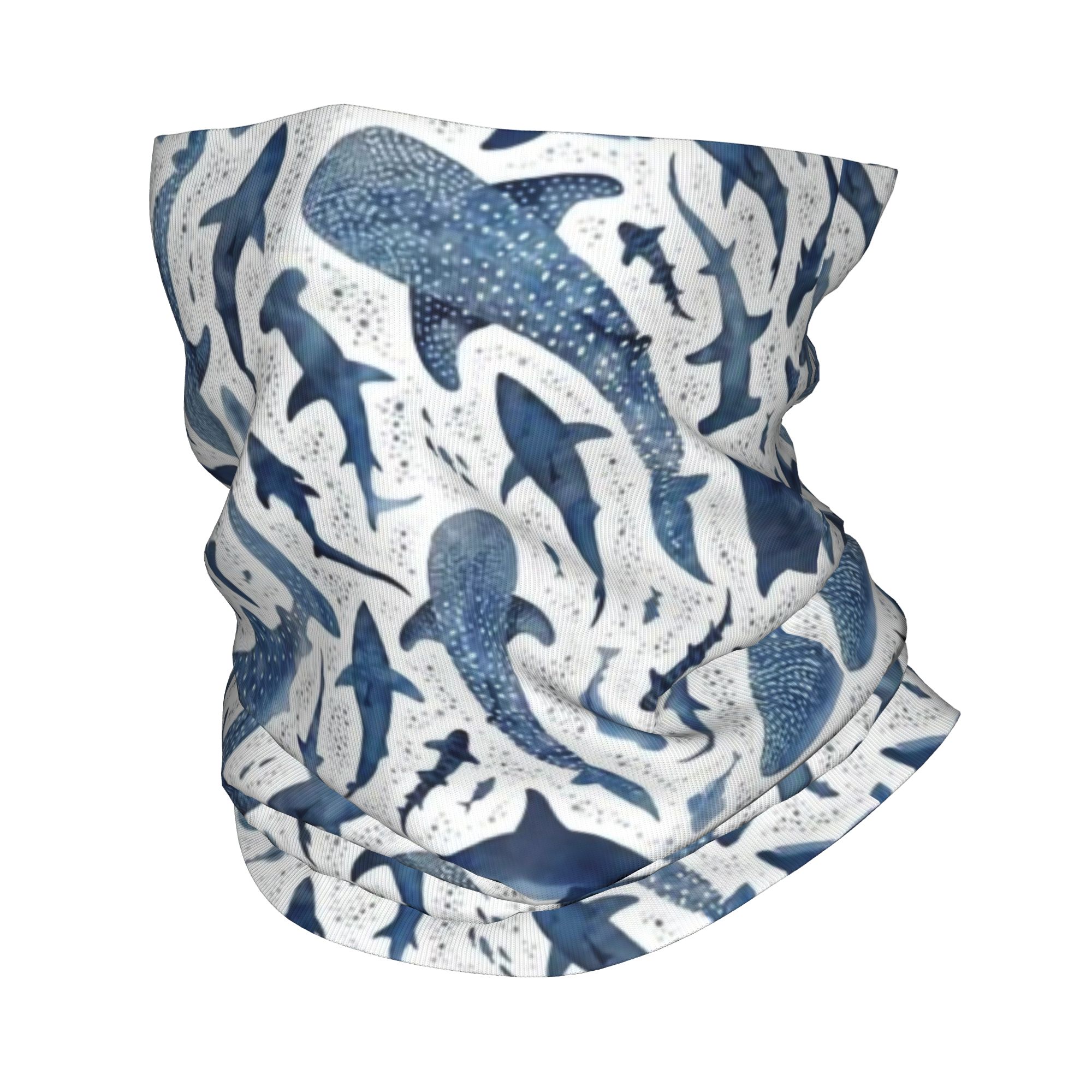 Custom Blue Watercolour Shark  - Neck Warmer Tube ulasan dan harga
