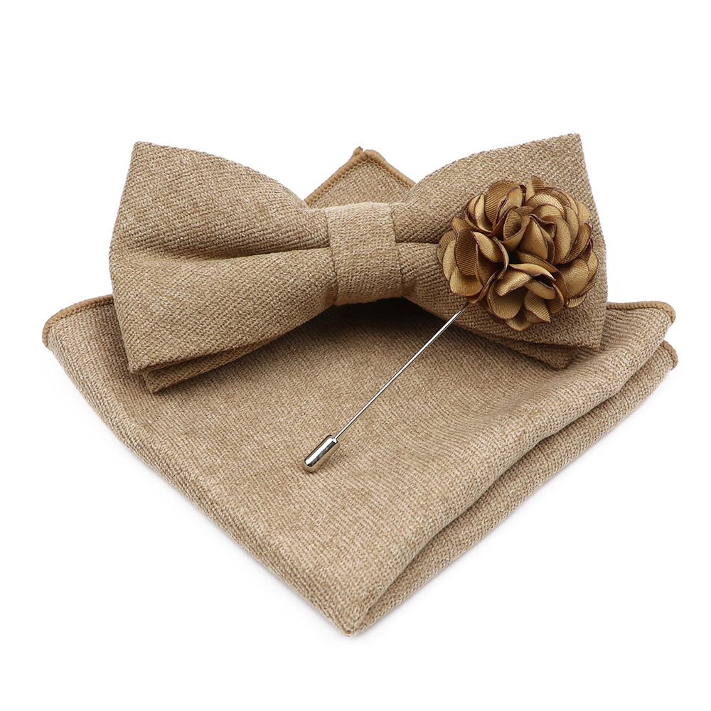 Mens Solid Color Cotton Bowtie - Handkerchief Cotton Men ulasan dan harga