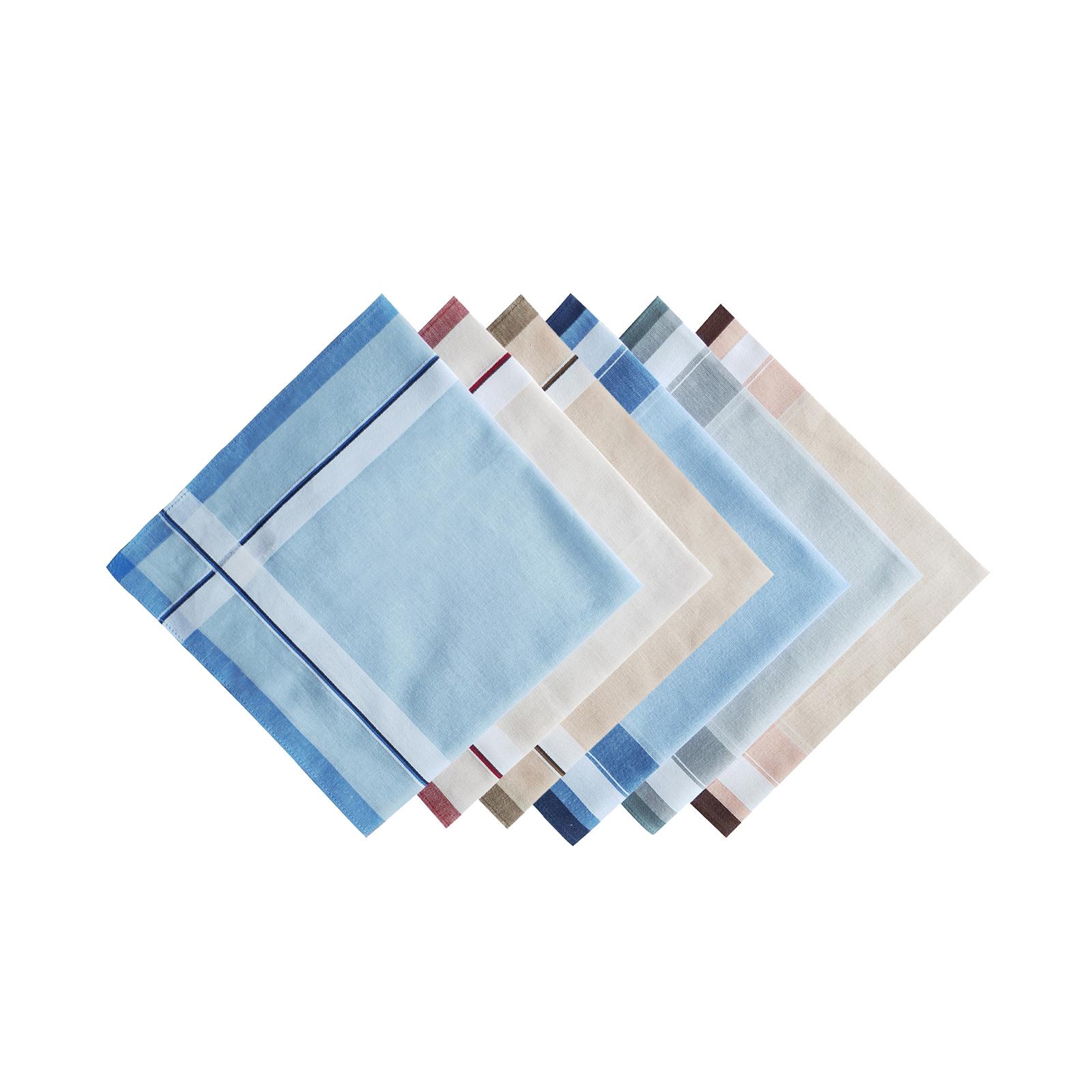 6Pcs Pocket Square Hankies 40c - Handkerchief Cotton Men ulasan dan harga