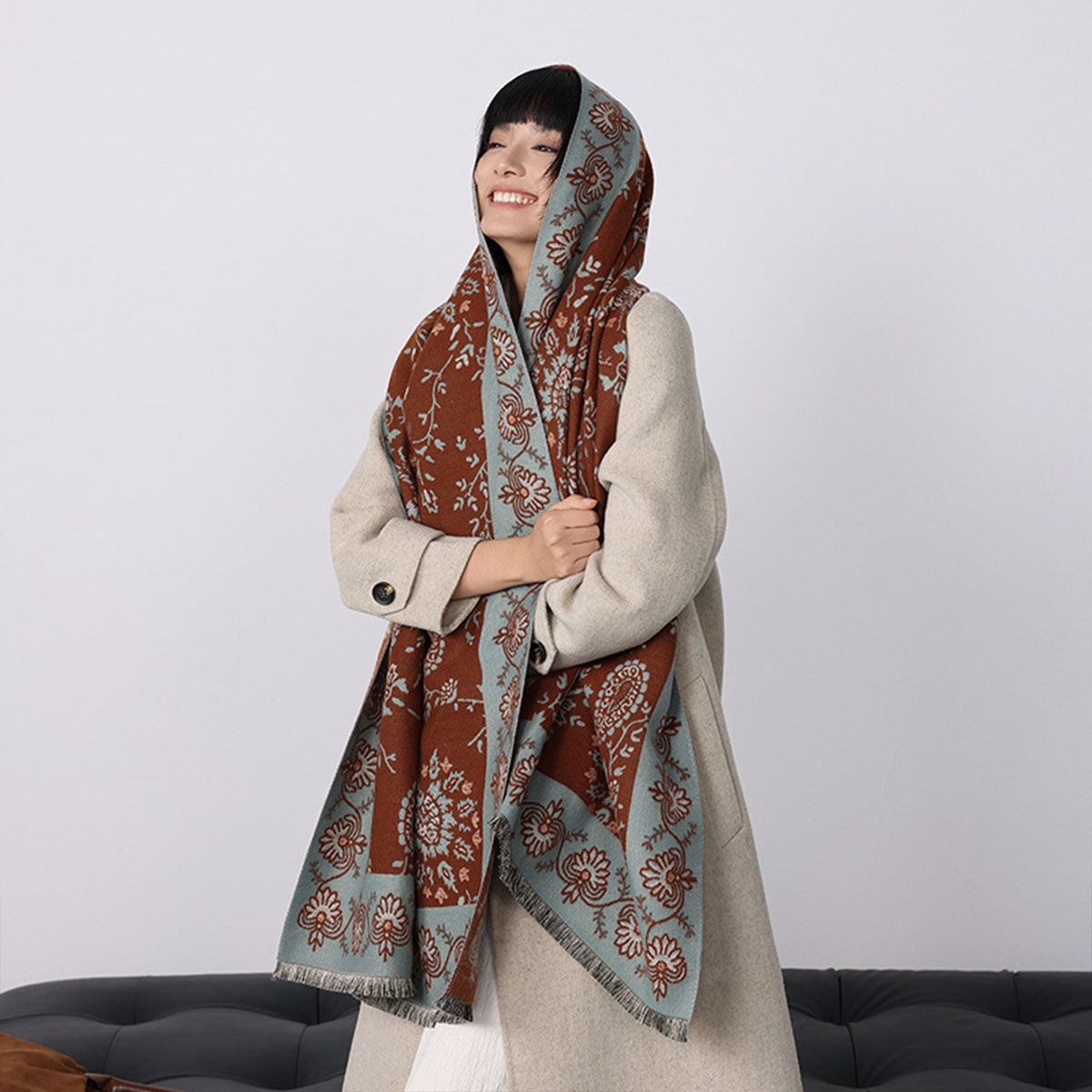 Luxury Winter Imitation Cashme - Woven Scarf Blanket ulasan dan harga