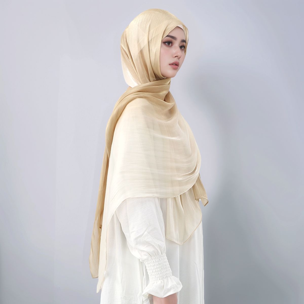 Gradient Twinkle Silk Hijab Sc - Head Wrap Turban ulasan dan harga