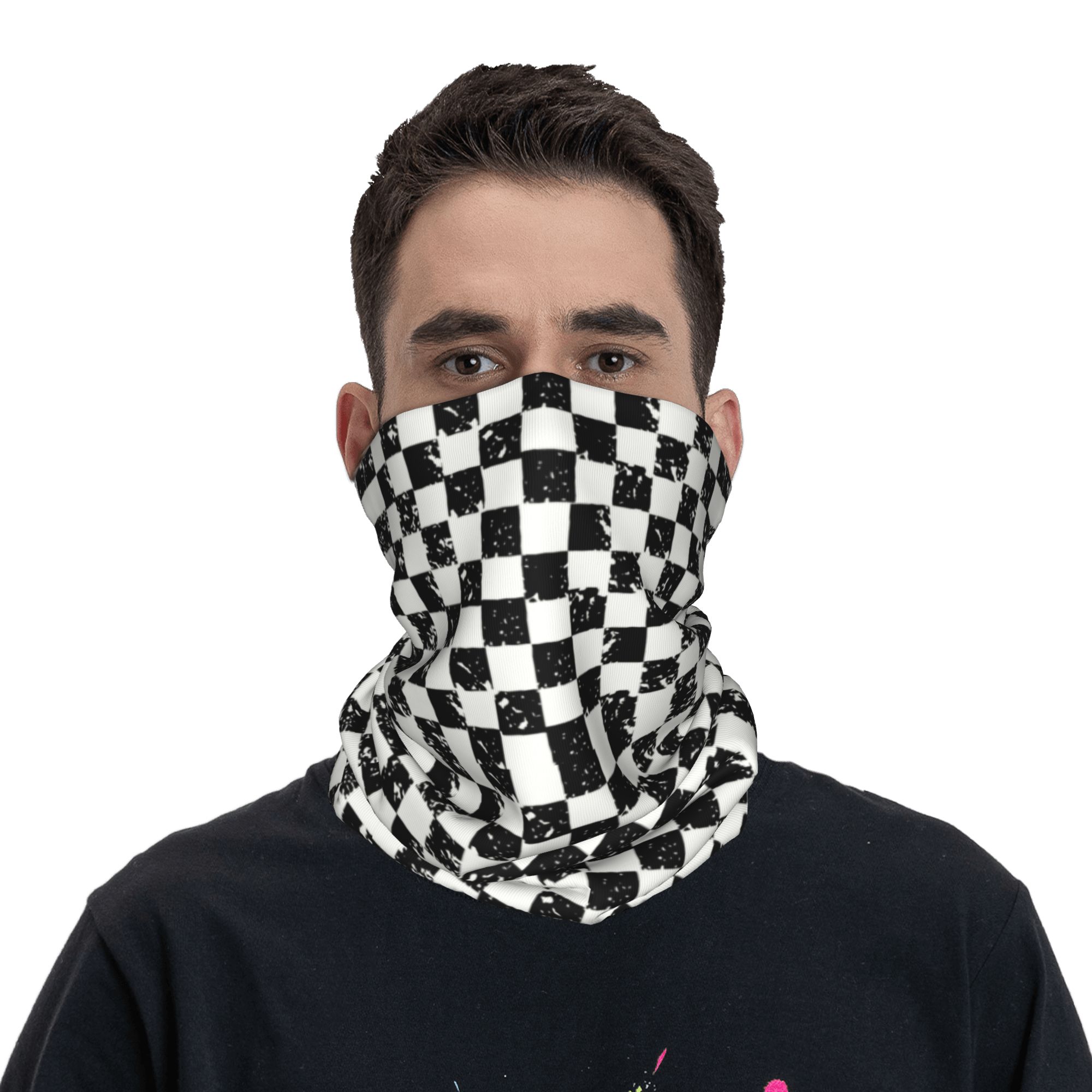 Custom Retro Checkered Flag Wi - Neck Warmer Tube ulasan dan harga