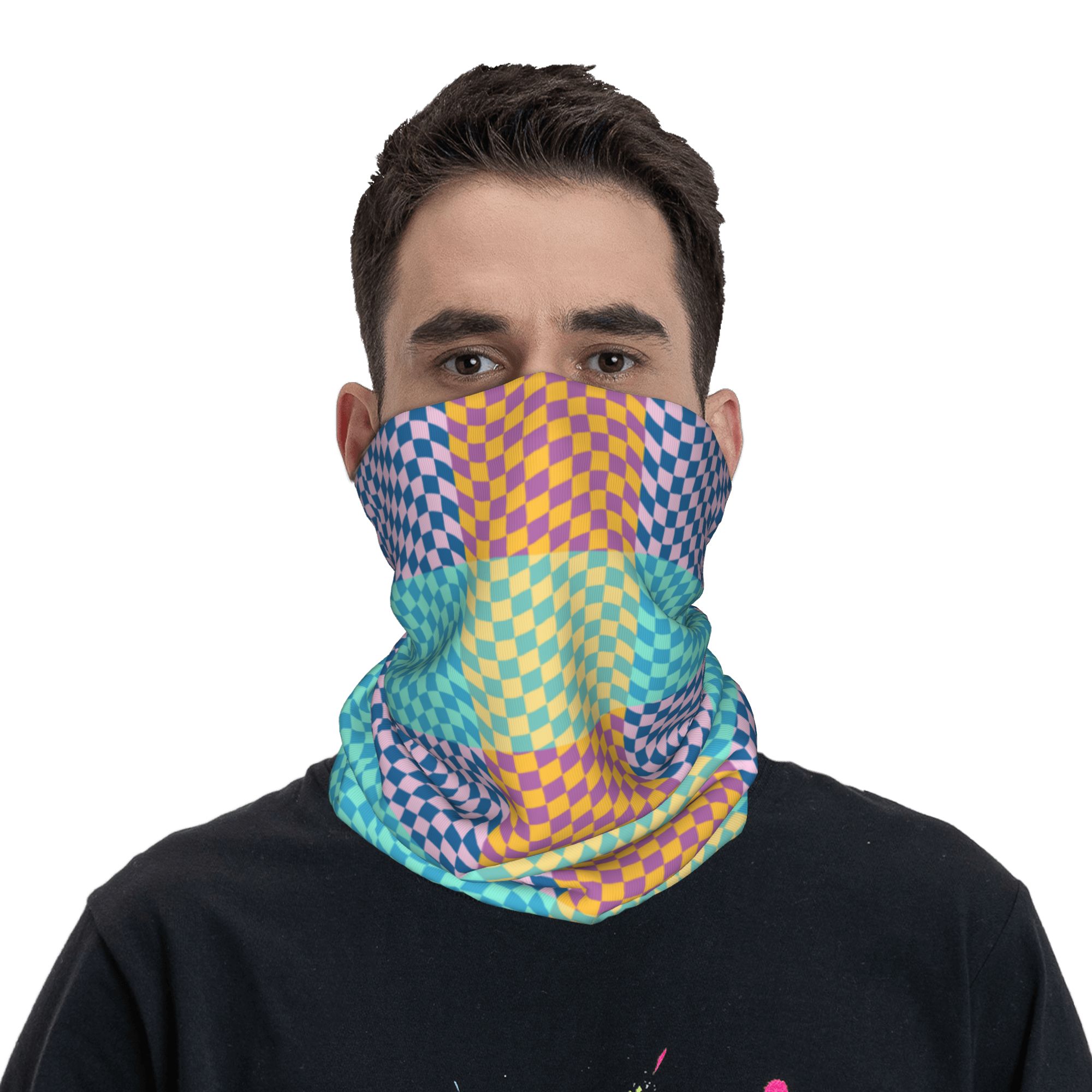 Custom Colored Checkered Banda - Neck Warmer Tube ulasan dan harga