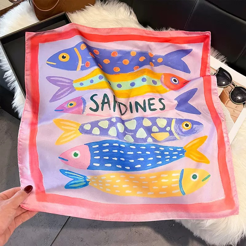 Fashion Fish Pattern Square Si - Face Scarf Mask ulasan dan harga