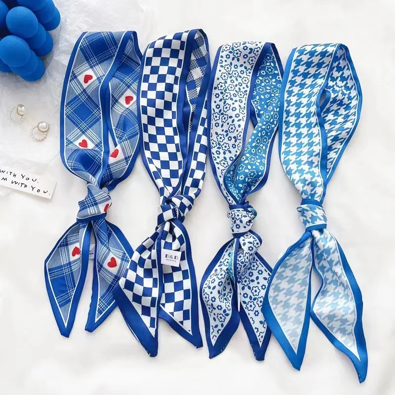 Klein blue silk scarf new chec - Bandana Cotton ulasan dan harga