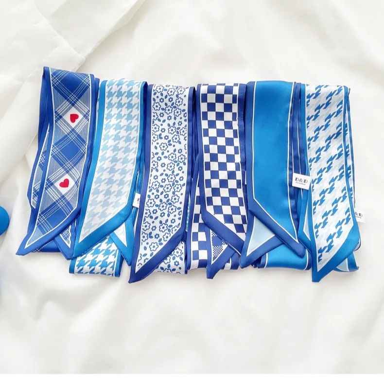 Klein blue silk scarf new chec - Bandana Cotton ulasan dan harga